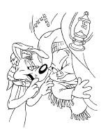 A coloring page of looney tunes